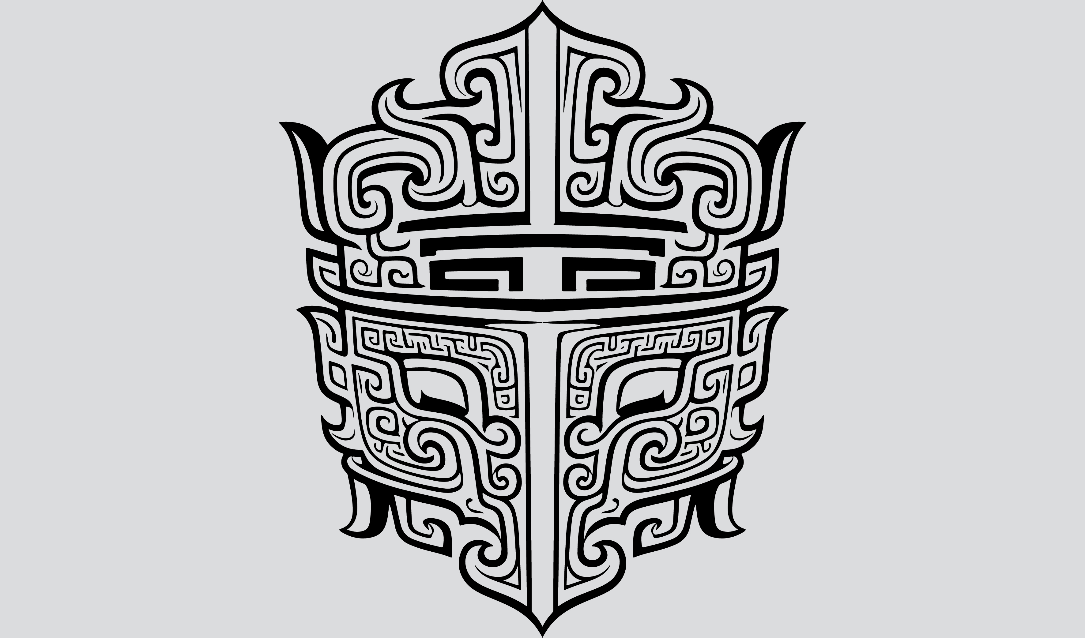 商务-传统，青铜器纹样矢量插画